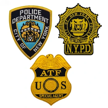 Нарукавная превръзка ATF полицията в Ню Йорк, ленти с бродерия, закопчалката на една кука и контур на дрехи, икона на морала, украса за дрехи, Шапка, раница