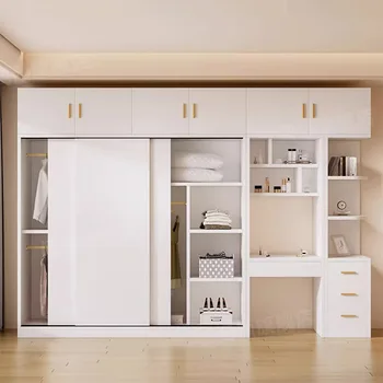 Луксозен модерен шкаф за дрехи, Тежкотоварни Многофункционален Органайзер за съхранение на дрехи, шкаф за спалнята, мебели за дома