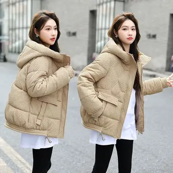 Зимните паркове, Къса naka памучен яке, дамски Нова мода, Свободна Дебела Топла горна дреха с джобове, дамско палто R158