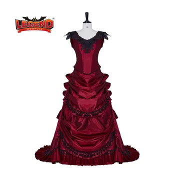 Революционно викторианска бална рокля георгианской епоха, костюм за викторианска суетата на 18-ти век, червена бална рокля, вампирское готическа бална рокля.