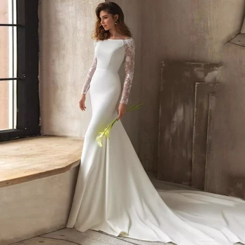 Елегантна темпераментное сватбена рокля по поръчка, тънка рокля-туфелька във формата на русалка, за сватба, бална рокля за шаферка, бална рокля за парти