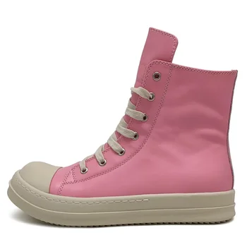 Нови дизайнерски Розово Вулканизированные обувки на Stela в дебела подметка, за жени и за мъже, висококачествени и удобни обувки за лятото