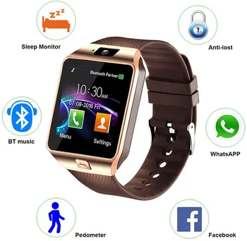 Спортен часовник с диагонал 1,56 инча, ръчен часовник с LCD сензорен екран на няколко езика