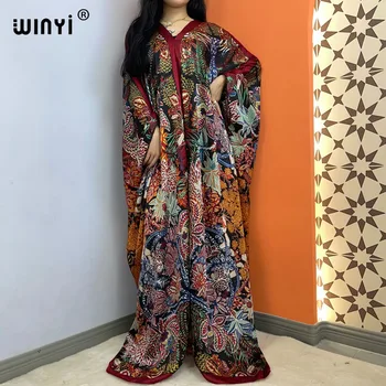 WINYI висококачествено лятна рокля за блог Елегантна Ближневосточное мюсюлманската рокля Абая Lady beach cover up Ежедневното рокля Плажно облекло модерен Кафтан