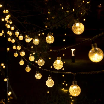 Led венец Слънчеви Приказни Светлини Външно Градинско Сватбена украса Лампа Водоустойчива IP65 Коледна Гирлянда
