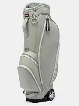 Нова чанта на удобно зад волана Висококачествена кожена чанта сив цвят Водоустойчив Помага продукт вътре е безопасно да избегнете повреда на голф Чанта