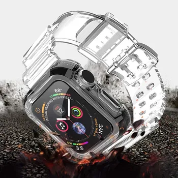 Прозрачни Въжета За Apple Watch 6 Band SE Каишка 44 мм 40 мм Защитен Калъф-Броня За Applewatch 3 42 мм 38 мм Гривна iWatch 5 4