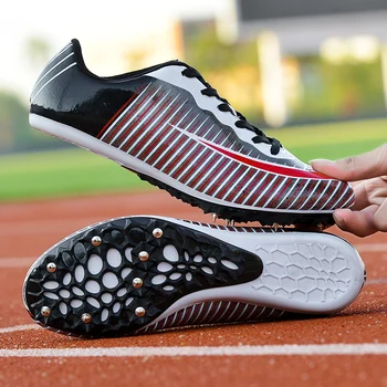 2024 Мъжки обувки с шпайкове за лека атлетика, тренировки, състезания, спринт, лека състезателна Нескользящая, водоустойчив, с професионална
