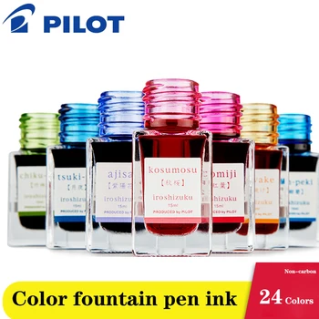 1 Бутилка Pilot INK-15 Цветни Мастила Наклон Цвят Iroshizuku Natural Color 15 мл Неуглеродистых Мастило Без Блокирующей Дръжки 24 Цветни Канцеларски Принадлежности