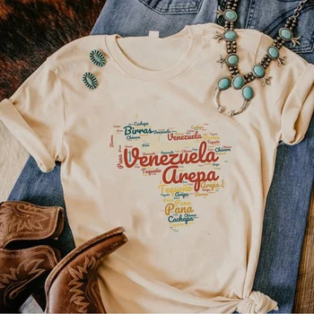 Топ от Венецуела, женска тениска с изображение на манга харадзюку, дамски дрехи, с модел на японския аниме