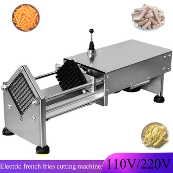 Търговска Електрически нож за нарязване на пържени картофи, плодове и зеленчуци, автоматична машина за нарязване на сладки картофи и краставици