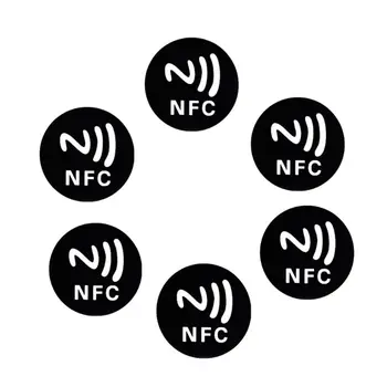 6ШТ Черна Универсална Антиметаллическая NFC Стикер Ntag213 Тагове NTAG 213 Метална Етикет Икони на Символичен за Интелигентни Мобилни Телефони Dropship