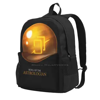 Душата на един Астролог-черно училище раница с голям капацитет, чанти за лаптоп Ffxiv Final Fantasy Xiv Mmo Crystal Gemstone