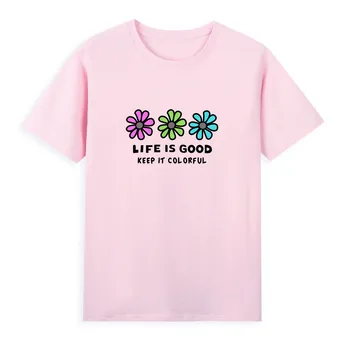 Трикольор тениска с фин цвете, Нова стилна розова тениска, Оригиналната марка дамски летни дрехи, Модни блузи, тениски, A195