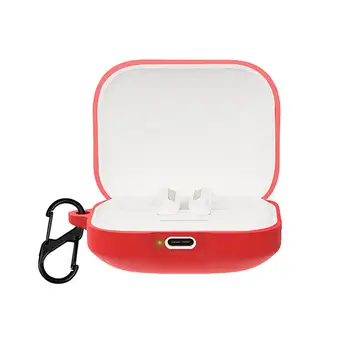 Силиконов калъф за Redmi Рецептори 5, защитен калъф за слушалки, защита от падане, тампон за слушалки с карабинер за слушалки Син Зъб