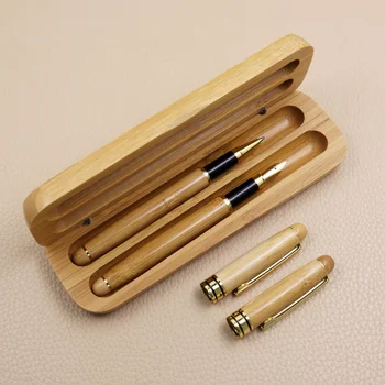 Бамбук дръжка - Дръжка - Неутрална химикалка за подпис - Химикалка химикалка - Реколта бамбук дръжка - Набор от конец