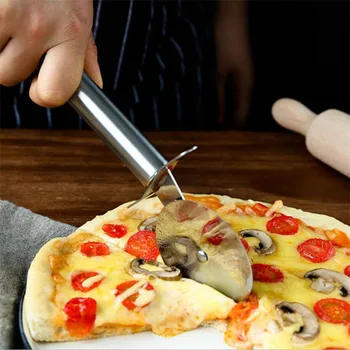 4 модела ножици за пица от неръждаема стомана, нож за пица с двойна ролка, щипки за тестото за печене, Кухненски инструменти за пица