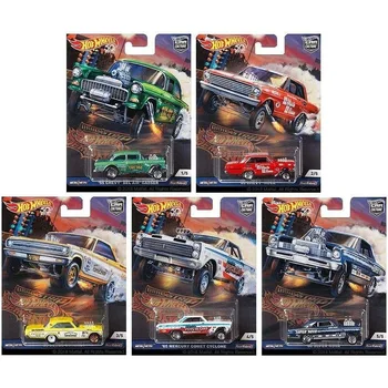 Hot Wheels 2018 Car Culture Dragstrip Demons Gassers Комплект от 5 подадени под налягане модели автомобили 1:64, са подбрани модел играчки
