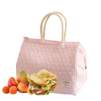 Симпатична чанта за обяд, изолирано чанта за обяд, женствена чанта за обяд, чанта-тоут за жени, възрастни, мъже, Многократно Малък Фланец хладилник, Сладко обяд-бокс