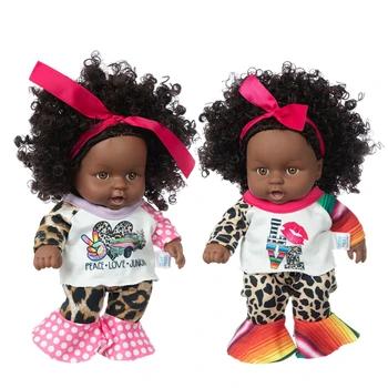 Горещ костюм 2021 Кукли Africanreborn силиконова vinyl 8-инчов момиче пупи boneca детска мека играчка момиче тоддер