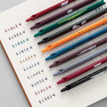 Гел химикалка Kawaii Press Тип, цветни мастила 0,5 ММ, богат на функции мультяшная ретро-владетел, Бързосъхнеща химикалка за подпис, Канцеларски материали за офиса