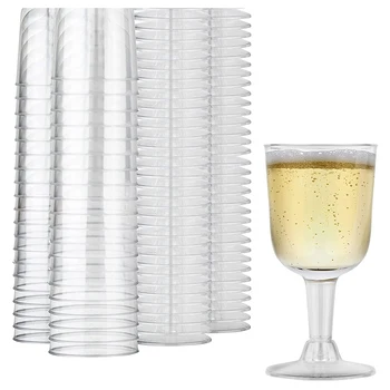 Прозрачна пластмасова Чаша за вино, Годни за рециклиране - Небьющийся Чаша За вино - за Еднократна и за Многократна употреба Чаши за Шампанско, Десерт 40шт