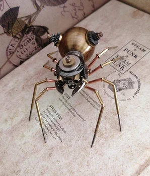 3D механично насекомо, steampunk вятър механичен паяк изцяло метална бижута ръчна изработка, ръчно изработени - готов продукт