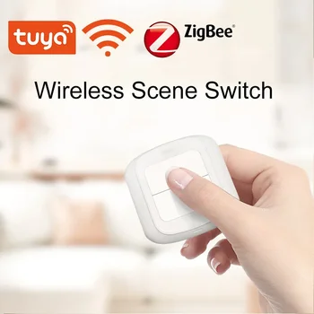 Sasha Smart WiFi/Zigbee Безжичен Превключвател, Бутон Контролер Smart Control Скрипт За Автоматизация На 2 Банда 6 Сцени Умен Притурка Дома