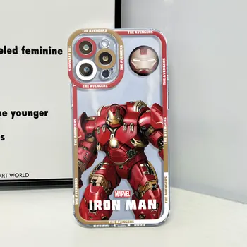 Аниме Ironman Marvel Калъф за Samsung Galaxy S23 Ultra S20FE Note 10 Plus S10 S20 Plus S21 S22 Plus Прозрачни Силиконови Калъфи