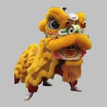 Качествен китайски талисман костюм на танца на лъва ръчно изработени за cosplay е подходящ за всички възрастни китайски традиционен костюм за танц на лъв, дракон