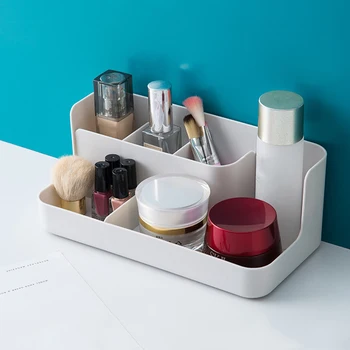 Кутия-органайзер за грим Кутия за съхранение на козметика и Плъзгаща се Тоалетка Контейнер за подробности Кутия за грим