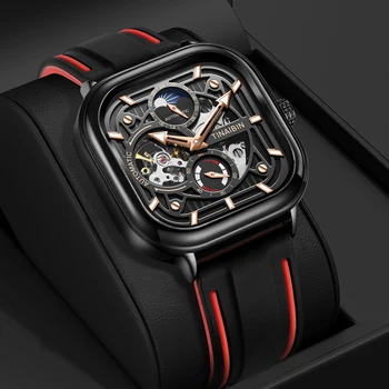Мъжките механични часовници на луксозни Китай Watch's Factory, водоустойчиви спортни 스켈레톤 시계