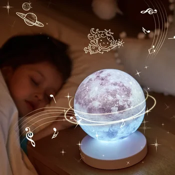 Лунна лампа led нощна светлина Galaxy 3D Лампа Star Лунна и Звездна лампа на батерии Декор за спалня Нощните лампи на Коледа за деца