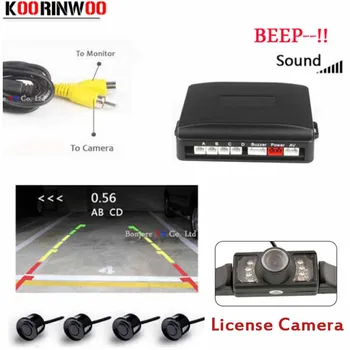 Система за Парктроника Koorinwoo Car Parking Система за помощ камера за обратно виждане на автомобила с номер знак Щори Видеорекордер колата на Заден ход