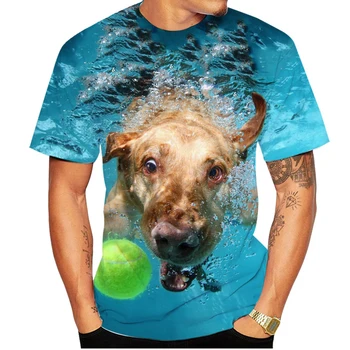 2023 Мъже и жени, Нова тениска с 3D печат за кучета-Лабрадори и Ретривъри, Мъжки Летни Смешни ежедневни тениски, Потници