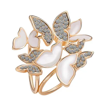 Елегантен шал с 3 кръгчета-пеперуди, скоба, за да ключалката копринен шал (златен)