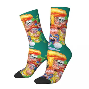 Хип-Хоп Реколта Кавайные Луди Мъжки компресия чорапи Унисекс кофа за Боклук Детски анимационен стил на Улицата, Безшевни экипажный чорап