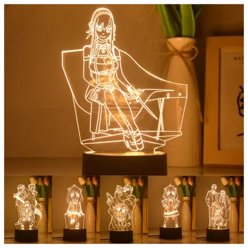 3D лека нощ SPYS-FAMILYS 3D Led нощна светлина Аниме Фигурки Лампа Kwaii Anyas Декор Детски Играчки За Рожден Ден, Подаръци