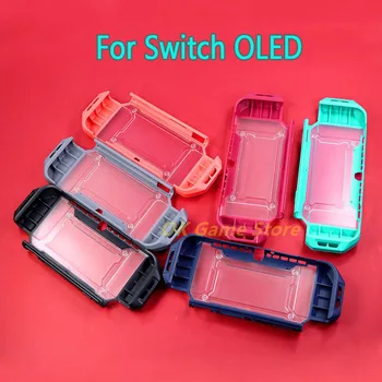 6 комплекта противоударных седалките от TPU за конзолата Switch Oled, защитно делото за Nintendo NS OLED с каишка за ръка