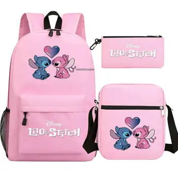 Раница Дисни Lilo And Stitch, модни детски училищна чанта с анимационни герои, чанта за книги, мъжки и дамски пътни чанти Mochila, всекидневни раница Sac