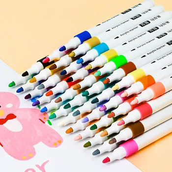 Комплект цветни акрилни маркери химикалки, Професионална писалка за рисуване на Графити, Постоянни Маркери, Безплатна Доставка, Естетични Продукти за бродерия