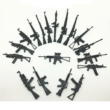 1/6 Пистолет AK74 AK47 M16A1 RPG M4A1 Фигурка на Героя на Оръжие е по-Лека Версия Пластмасов Комплект За Монтаж на Черен Модел на Играчка можете да Изберете 18шт