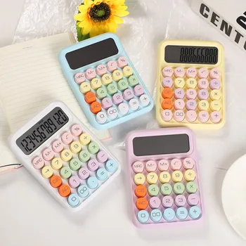 1 бр. Ръчна клавиатура Kawaii, калкулатор с 12-оценяват батерия, преносимо, калкулатор ярки цветове, Ученически пособия, Канцеларски материали Kawaii