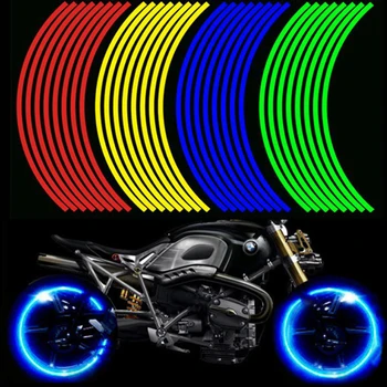 12-инчов светоотражающая стикер за мотокрос, мотоциклет в 16 ленти, джантата на колелото за автомобил, етикети за мото, стайлинг автомобили