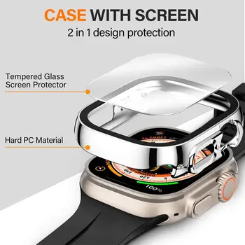 Калъф за Apple на PC Watch Ultra 2 Screen Protector Case 49 мм с Директен Ръба на iWatch series 8 9 SE 7 4 45 мм 41 мм 40 мм 44 мм