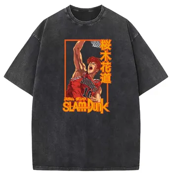 Тениска Sakuragi, выстиранная отстъпка 2023, Нови Мъжки блузи с дълъг ръкав, Семейна градинска дрехи, Harajuku, Нова тениска, Японското аниме
