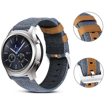 22 мм найлонов кожена каишка за Samsung Galaxy watch 3 45 мм Gear S3 Huawei watch 46 мм Спортен каишка аксесоари За Amazfit GTR 47 мм