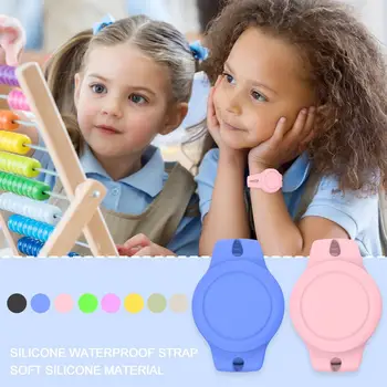 За Apple AirTag Детска Гривна Силиконови Въжета Метална Спойка Удароустойчив Гривна е Съвместим С For AirTag Child Wristb Q8Z8