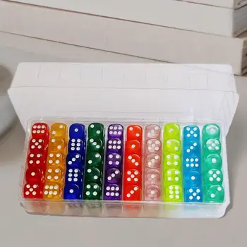 100 Броя 6-граждани на Трети страни Слот Кубчета Цветни Акрилни Обемни Кубчета С Кръгла Ъгъл за Настолни Игри Сувенири За Партита, Подаръци За Преподаване на Математика В Клас