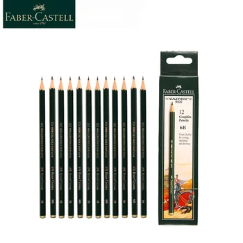 12шт Faber-Castell 9000 Моливи Училище молив Графит на молив за рисуване и скицирате Комплект дръжки Художествени аксесоари